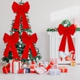 thumbnail image 5 of 2 PCS Christmas Decorations, 12 x 18 Inches Large Christmas Bows, Red Velvet PVC Indoor Outdoor Xmas Tree Bows Wreath Bow Party Supplies Xmas Ornaments for Door Fireplace Stairs Railing Porch, 5 of 7