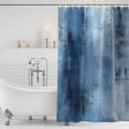 thumbnail image 4 of Blue Waterproof Fabric Shower Curtain,Vintage Modern Ombre Oil Painted Abstract Art Waterproof Fabric Shower Curtain for Bathroom Curtains Bathtubs Shower Curtains with 12 Hooks Extra Long 72x96, 4 of 8