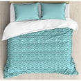 thumbnail image 3 of Pale Blue Duvet Cover Set, Abstract Little Bubbles Natural Scenery Japanese Style Vintage Art Design, Decorative 2 Piece Bedding Set with 1 Pillow Shams, Twin Size, Turquoise White, by Ambesonne, 3 of 3