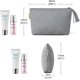 thumbnail image 4 of Neceser pequeño para maquillaje, bolso de mano, mini neceser de viaje para maquillaje, organizador de pinceles, labiales y accesorios electrónicos, gris (1 unidad), 4 of 4