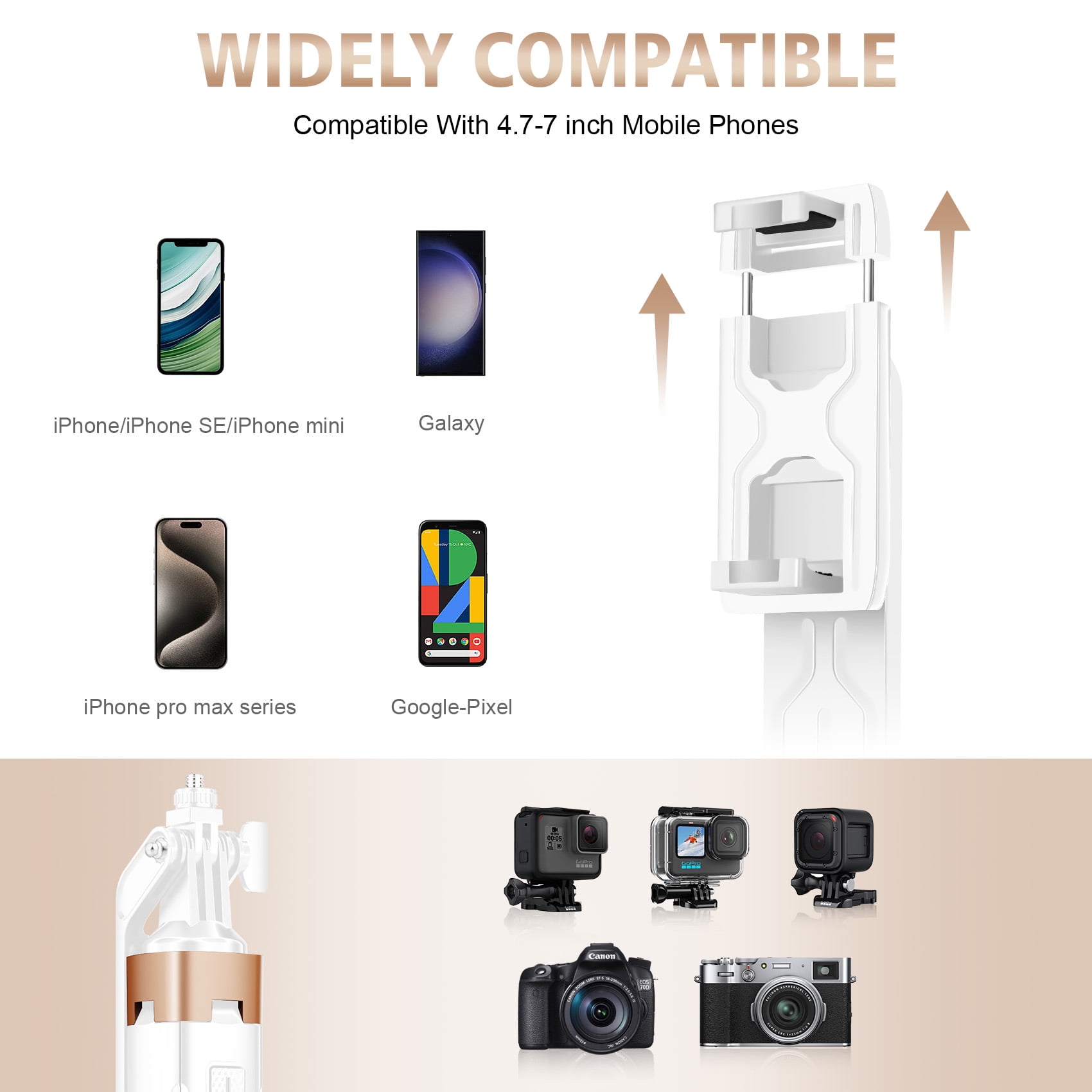 Tall Selfie Stick Phone Tripod with Bluetooth Remote -71 inches Adjustable Phone Tripod Stand, 1/4" Screw Mount Compatible with iPhone, Android, GoPro, Camera for Vlogging, Recording, Live Streaming