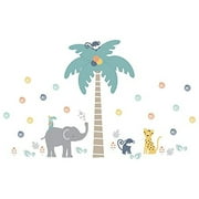 Lambs & Ivy Animal Crackers Jumbo Wall Decals/Appliques - Blue, Gray, Brown