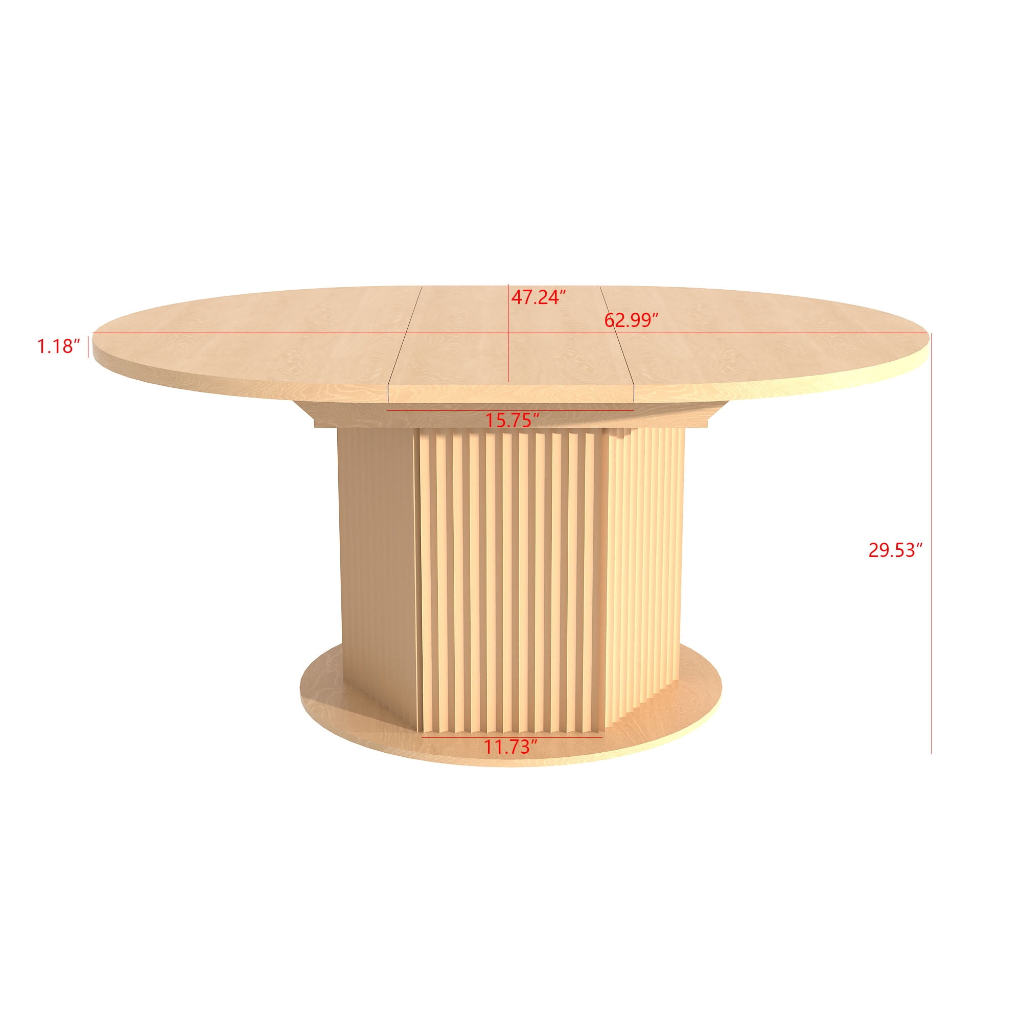 MAYEERTY Expandable Round Dining Table for 4 to 6 Adults, Extendable Kitchen Dinner Table with Removable Leaf, for Home Dining Room, Family Party, Apartment Furniture