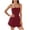 *Wine, variant on VBVC Women's Spaghetti Strap Ruched Romper Shorts,A-Line Square Neck Jumpsuit For Women,Ladies One-Piece Tummy Control Outfits with Pockets,Black,S-2XL