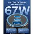 thumbnail image 3 of Cargador de Auto KENHAO USB-C y USB-A 67W PD/QC Carga Rápida, 3 of 7