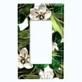 thumbnail image 5 of Metal Light Switch Plate Cover Plant Leaves White Flowers FLW051, 5 of 13