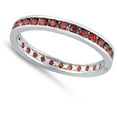 thumbnail image 4 of CHOOSE YOUR COLOR Simulated Garnet Elegant Ring .925 Sterling Silver Band Red CZ Female Size 6, 4 of 4