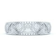 thumbnail image 2 of 5.5mm Wide Sterling Silver Vintage Milgrain Simulated Round Brilliant Cut Diamonds Unisex Wedding Ring (5), 2 of 6