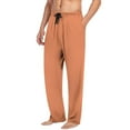 thumbnail image 4 of zbxnLI Men's Pajama Pants Wide Leg Sleep Pants Elastic Waist Drawstring Pj Bottoms Lounge Pants with Pockets, 4 of 6