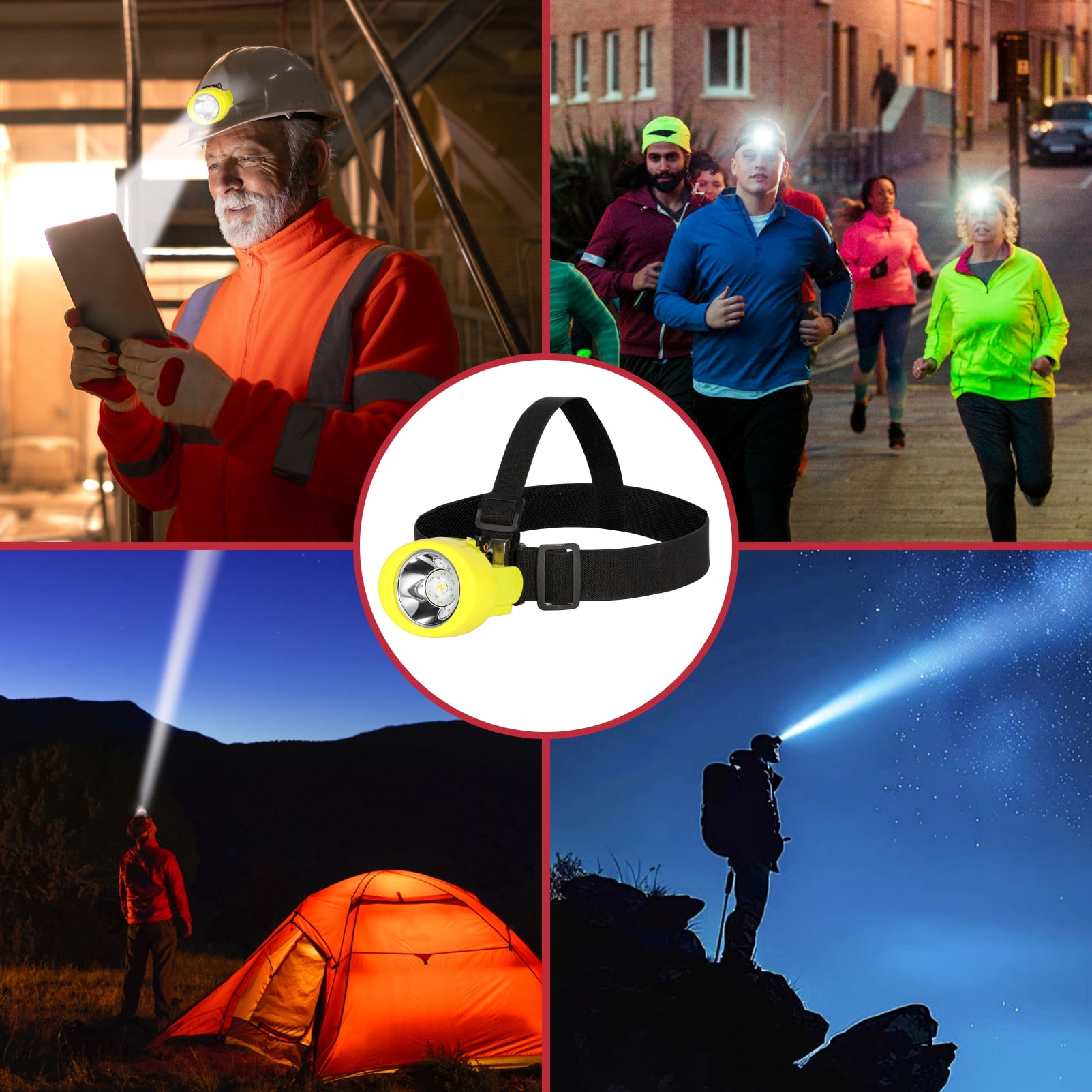 Yongkist High Lumens LED Mining Headlamp with Hat - Waterproof, Durable, Long-Lasting Rechargeable Headlight, Adjustable Strap, Perfect for Miners Camping Hiking