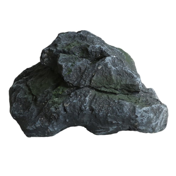 Adorno de roca artificial para jardín, accesorio multifuncional irregular gris oscuro 28x17x13cm