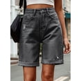 thumbnail image 6 of Women'S High Waist Long Jean Shorts for Women Ripped Distressed Jeans Short Black & Gray XL, 6 of 9