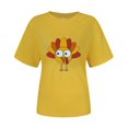 thumbnail image 1 of PENGXIANG T-Shirt à Manches Courtes avec Imprimé Animal Mignon pour Femmes L'action de Grâce, 1 of 5