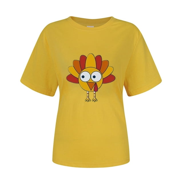 PENGXIANG T-Shirt à Manches Courtes avec Imprimé Animal Mignon pour Femmes L'action de Grâce