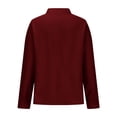 thumbnail image 7 of FRSASU Womens Tops Long Sleeve V Neck Loose Solid Color Casual Beach Pullover Shirts Wine, 7 of 7