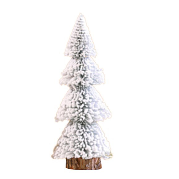 Small Christmas Tree,Mini Christmas Tree Miniature Christmas Tree Snow Frost Ornaments with Wooden Bases for Miniature Scenes, Christmas Crafting and Designing Christmas Tree Decorations