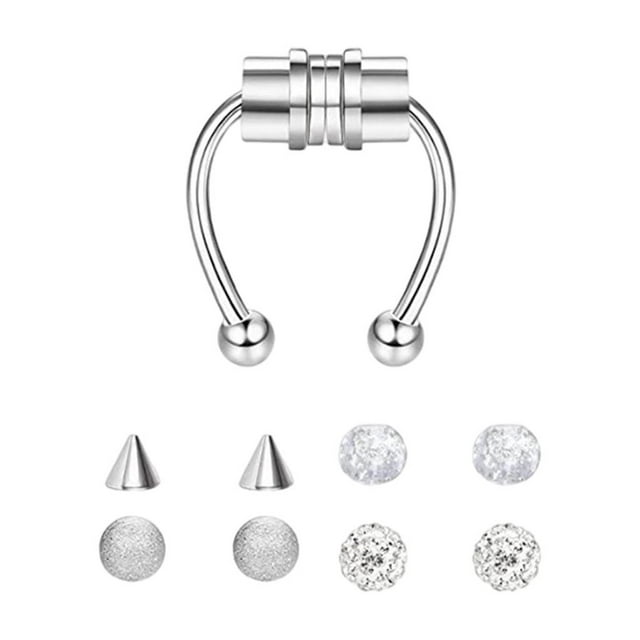 Anillos para el tabique nasal, de moda, magnéticos, falsos y reutilizables. 12x8x3mm