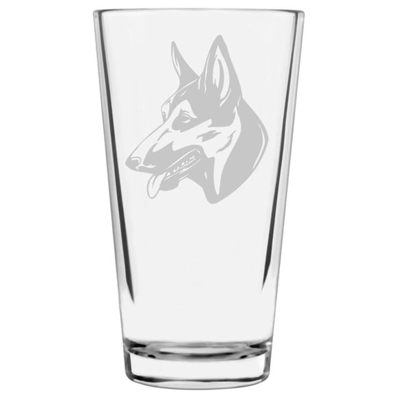 East European Shepherd (VEO) Dog Themed Etched All Purpose 16oz Pint Glass