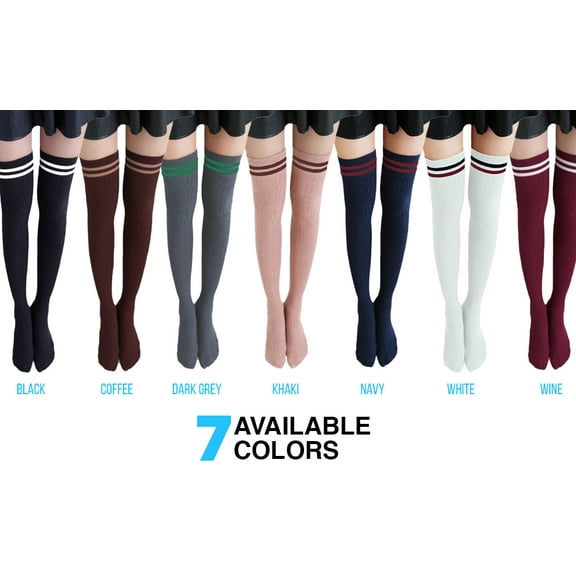 AATMart Women's Big Girl's 5 Pairs Cute Cozy Fancy Knee High Cotton Boot Socks with a Wide Color and Size Range Size 6-9 (Assorted) T1023