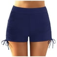 thumbnail image 1 of Riforla Swim Shorts for Women Plus Size High Waist Ruched Full Coverage Beach Shorts with Drawstring for Sports Bathing Suit Bottoms for Women Dark Blue L, 1 of 7