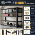 thumbnail image 6 of Heavy Duty Garage Shelving Unit, Metal Storage Shelves 3050 lbs, 5 Tier Adjustable Shelving Rack, Industrial Garage Storage Shelves for Basement, Warehouse, Pantry, 62” W x 24” D x 72” H, 6 of 7