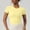 Yellow, variant on Vivianyn HD Women's Crew Neck Ruched Crop Tops, Ribbed Knit Short Sleeve Workout Tops,Hot Pink,Size S-XL