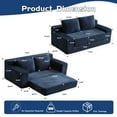 thumbnail image 2 of SEENYOO 71.65" Lounge Sofa, Living Room Sofas; Loveseat Sofa Bed, Deep Seat Reversible Cushion, Modern Small Corduroy Couch with Pillows, No Assembly, Blue, 2 of 13
