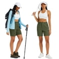 thumbnail image 3 of Women's 7" Quick Dry Hiking Cargo Shorts Water-resistant Lightweight Golf Athlectic Casual Shorts with 5 Pockets Army Green 2XL, 3 of 9