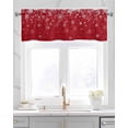 thumbnail image 2 of Red Christmas Snowflake Linen Curtain Valance for Bedroom/Bathroom/Kitchen/Office/Living/Dining Room Window,Winter Snowflake Xmas Rod Pocket Topper Decorative Cafe Drapes Panel 60"x18", 2 of 6