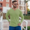 thumbnail image 4 of Ambiloof Men's Slim Fit Muscular V-Neck Casual T-Shirt, Long Sleeve, Stylish Business Top Basic T-Shirt Green/XL, 4 of 7