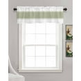 thumbnail image 3 of Faux Linen Valances for Windows Sage Green Stripe Curtains Valance Light Filtering Rod Pocket Small Window Treatment for Kitchen Living Room Bedroom 54x18In, 3 of 6