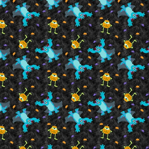 Monsters Inc Mike Sully Halloween Cotton Fabric