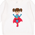 thumbnail image 3 of Inktastic Superhero Girl, Cute Girl, Brown Hair, Red Cape Toddler Sweatshirt, 3 of 4