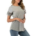 thumbnail image 4 of SAYFUT Round Neck Short Sleeve Shirts For Womens Striped Shirt Maternity Fashion Blouse Tops Casual T-Shir,Plus Size M-3XL/Red/Black/Gray, 4 of 8