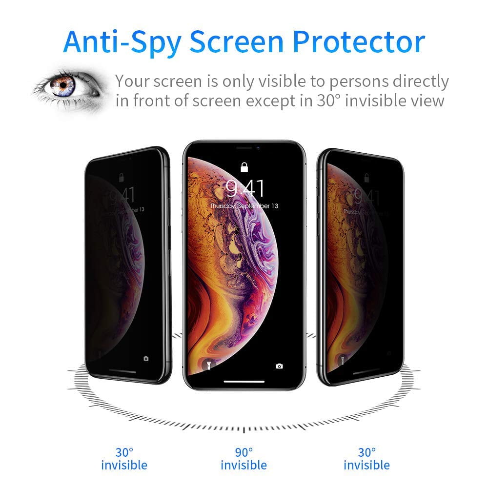 Apple iPhone XR [6.1 inch] Privacy Screen Protector, Anti Spy 9H