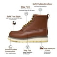 thumbnail image 3 of Hardlong Men's 6" Leather Work Boots – Soft Toe, Slip-Resistant, Wide Fit, Breathable, Durable – Size 13, 3 of 10