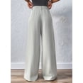 thumbnail image 6 of Women'S Wide Leg Pants High Waisted Business Casual Trousers Summer Palazzo Pants with Pockets Gray M, 6 of 10