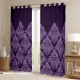 thumbnail image 2 of Manfei Retro Damask Print Black Out Curtains,Vintage Baroque Flower Curtains Pack of 2 (42x63 Each),Purple bohemian Flowers Bedroom Curtains For Men Women,Ultra Soft Home Decor, 2 of 6