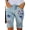 T Sky Blue, variant on DOKOTOO Bermuda Jean Shorts for Women Casual Mid Rise Ripped Distressed Denim Shorts Sky Blue Size 8
