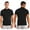Black, variant on Mens Short Sleeve T-shirt Solid Color Slim Fit Base Layer Undershirt Mock Neck Weekend Casual Tops A White M