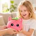 thumbnail image 6 of Knisume Cute Strawberry Cat Stuffed Animals in Sitting Pose - Soft Cartoon Plush Toy Doll, Warm Cuddly Companion, Plush for Home & Gifting,A, 6 of 7