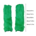 thumbnail image 5 of Women Punk Plush Solid Leg Warmer Aesthetic Green Fuzzy Boot Cuffs Leg Cover, 5 of 15