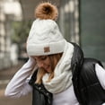 thumbnail image 5 of Lelaffet Beanie Style 2 Piece Fleece Hat & Scarf Warm Women's Winter Set White, 5 of 7