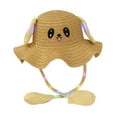 thumbnail image 2 of Sombrero de conejito para niños con luz, protección solar, gorra de pescador de moda, sombrero de paja para regalo Caqui, 2 of 9