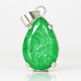 thumbnail image 5 of 41 Ct Natural Emerald 925 Sterling Silver CERTIFIED Beautiful Pear Pendant, 5 of 6