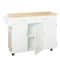 thumbnail image 5 of TMS Extra Large Rolling Kitchen Storage Carts with Adjustable Shelf, Rubberwood White, 18 in, 5 of 6