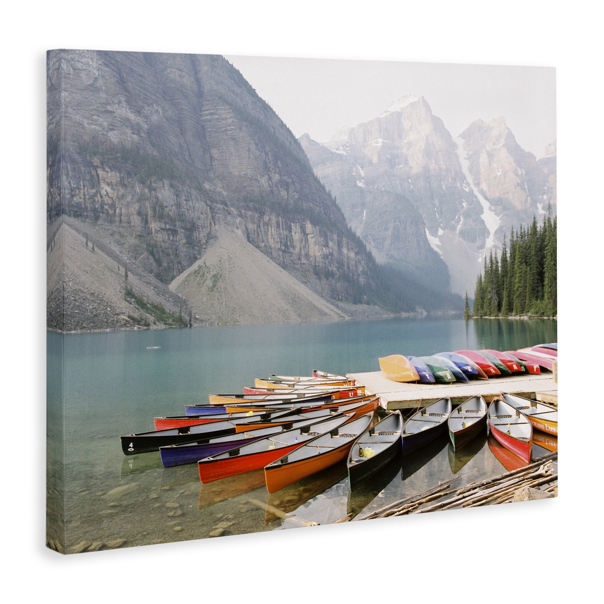 Stupell Industries Cliffside Canoe Dock Landscape Photography Gallery Wrapped Canvas Art Print Wall Art, 40 x 30