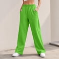 thumbnail image 5 of Dwellite Wide Leg Sweatpants Women Fall Winter Travel Lounge High Waisted Baggy Sweatpants with Pockets 2026 Fluorescent Green 3XL, 5 of 8
