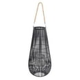 thumbnail image 1 of Benzara BM263280 Bamboo Lantern with Rope Handle, Black - Medium, 1 of 5