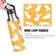 thumbnail image 4 of 600ml Vacuum Insulated Sports Water Bottle with Foldable Straw Stainless Steel Portable Thermos Cup White Cat Silhouettes, 4 of 7